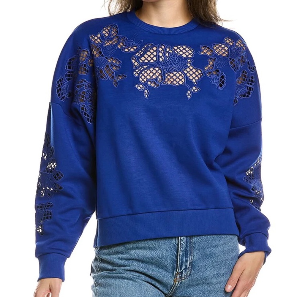 ❤️❤️❤️ TED BAKER FLLO LASER CUT SWEAT DARK BLUE SIZE 3 OR XL❤️❤️❤️ - Picture 4 of 12